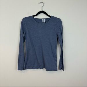 Zella Slate Blue Long Sleeve Workout Tee Cut Out Back Size Small